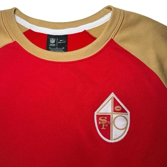 Nike San Francisco 49ers Crewneck Sweatshirt‎ Men's XL Red/Gold - Picture 3 of 11